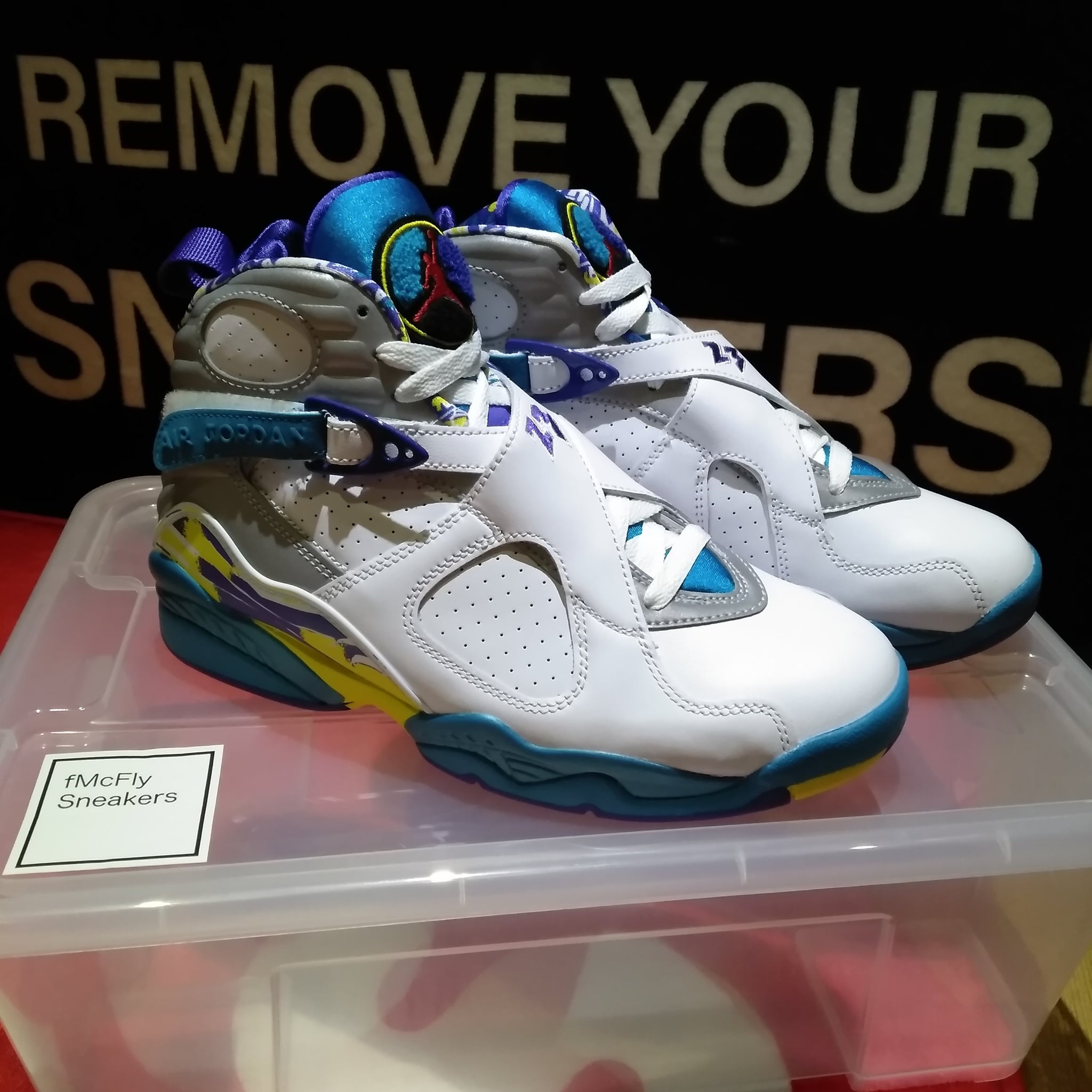 Air Jordan 8 Retro WMNS White Aqua 2019 fMcFly Sneakers